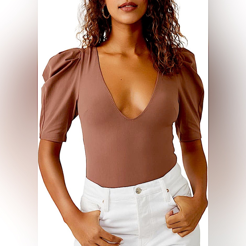 Free People Va Va Voop Bodysuit Java nwt - Picture 3 of 6